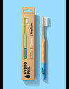 Cepillo de dientes bambú Clasico medium, color natural/océano Atlántico
