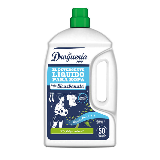 Detergente líquido con bicarbonato aroma fresco botella LA DROGUERIA 1919 50 dosis
