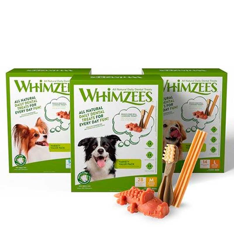 Whimzees Variety Value Caja mix snack dental para perro