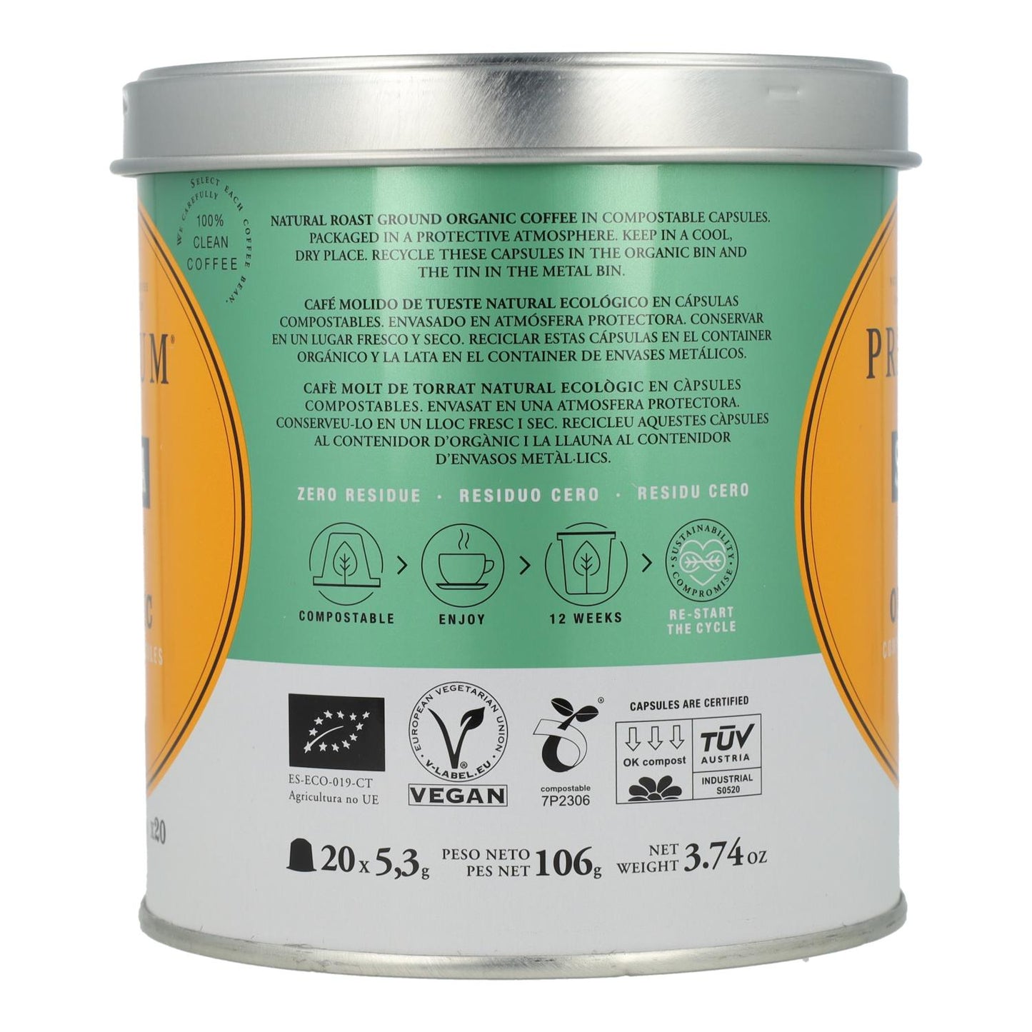 Café Saula Premium Organic Cápsulas Compostables 20uds