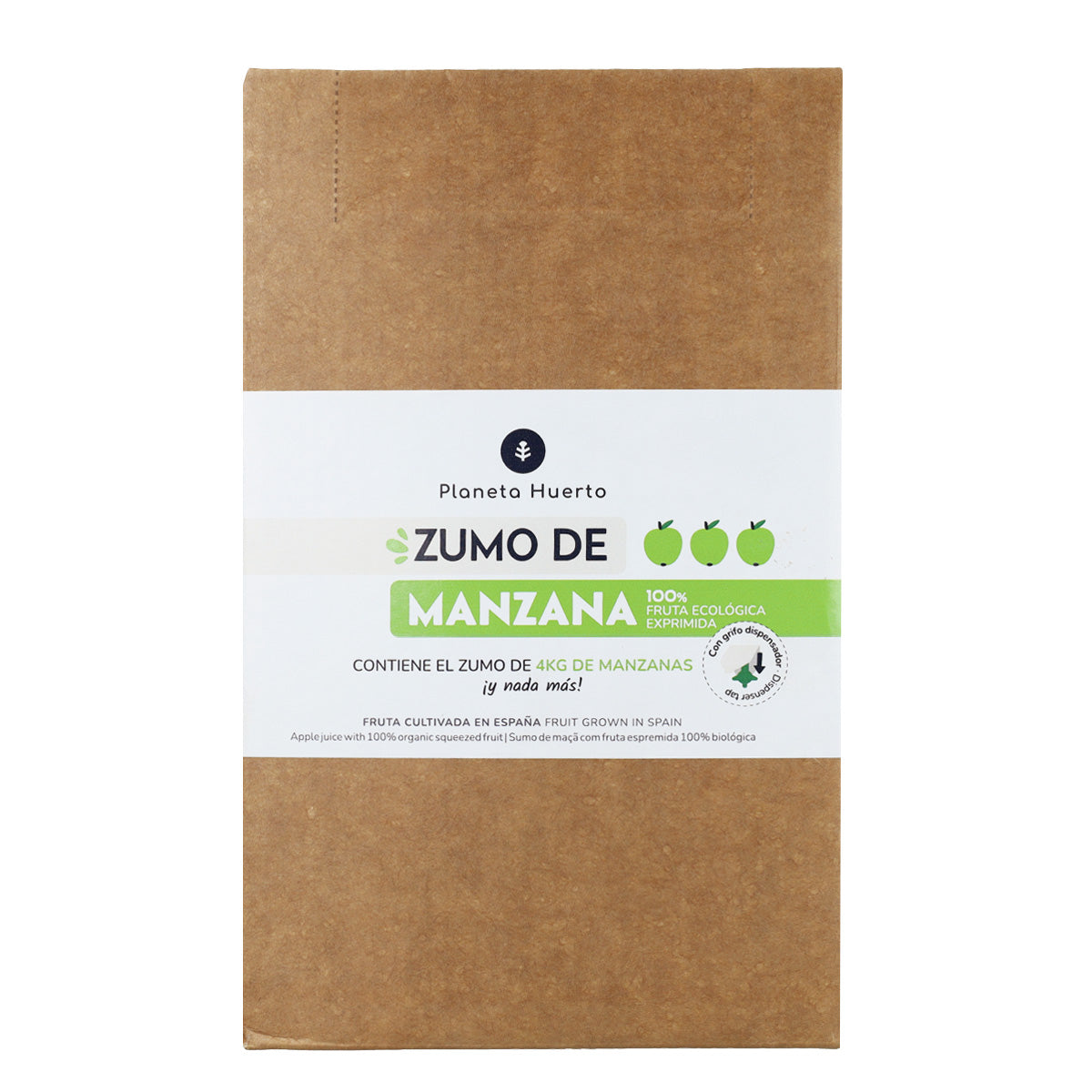 Zumo de Manzana 100% fruta exprimida Eco Planeta Huerto 3L