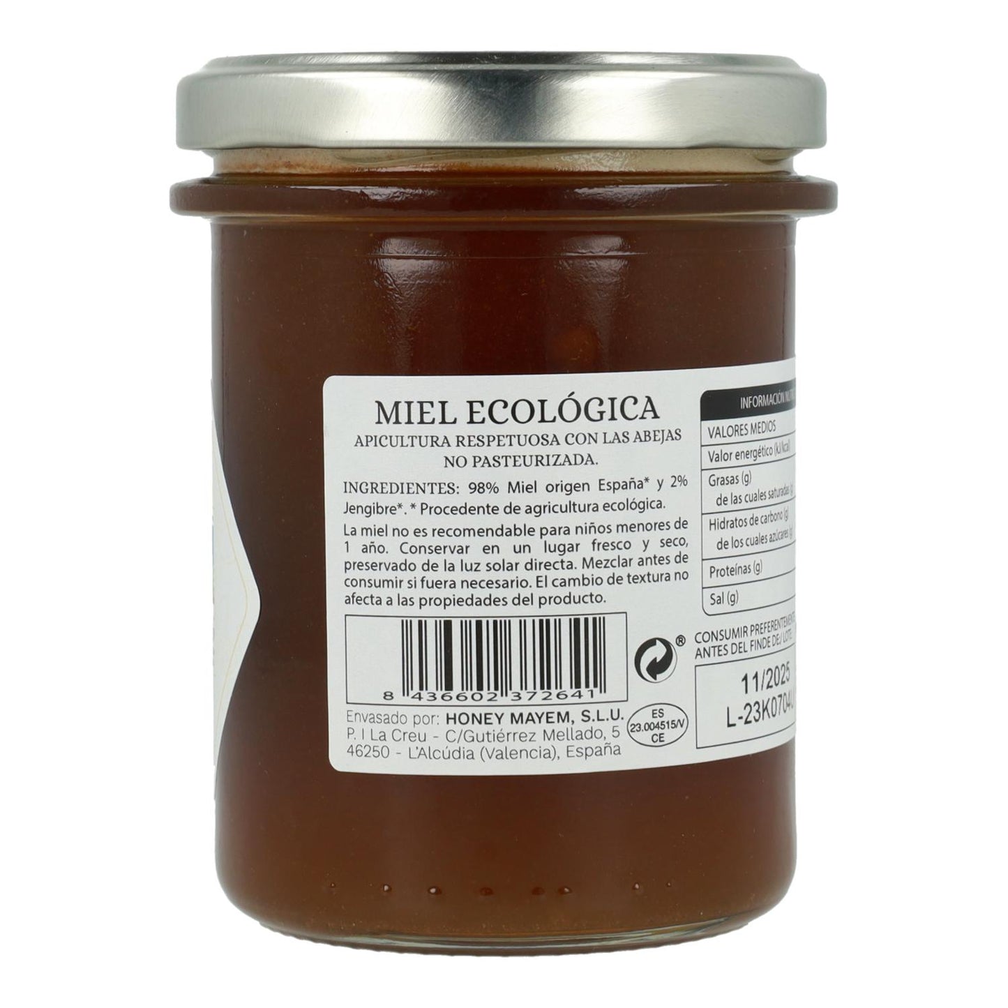 Miel con jengibre bio Mayem 275 g