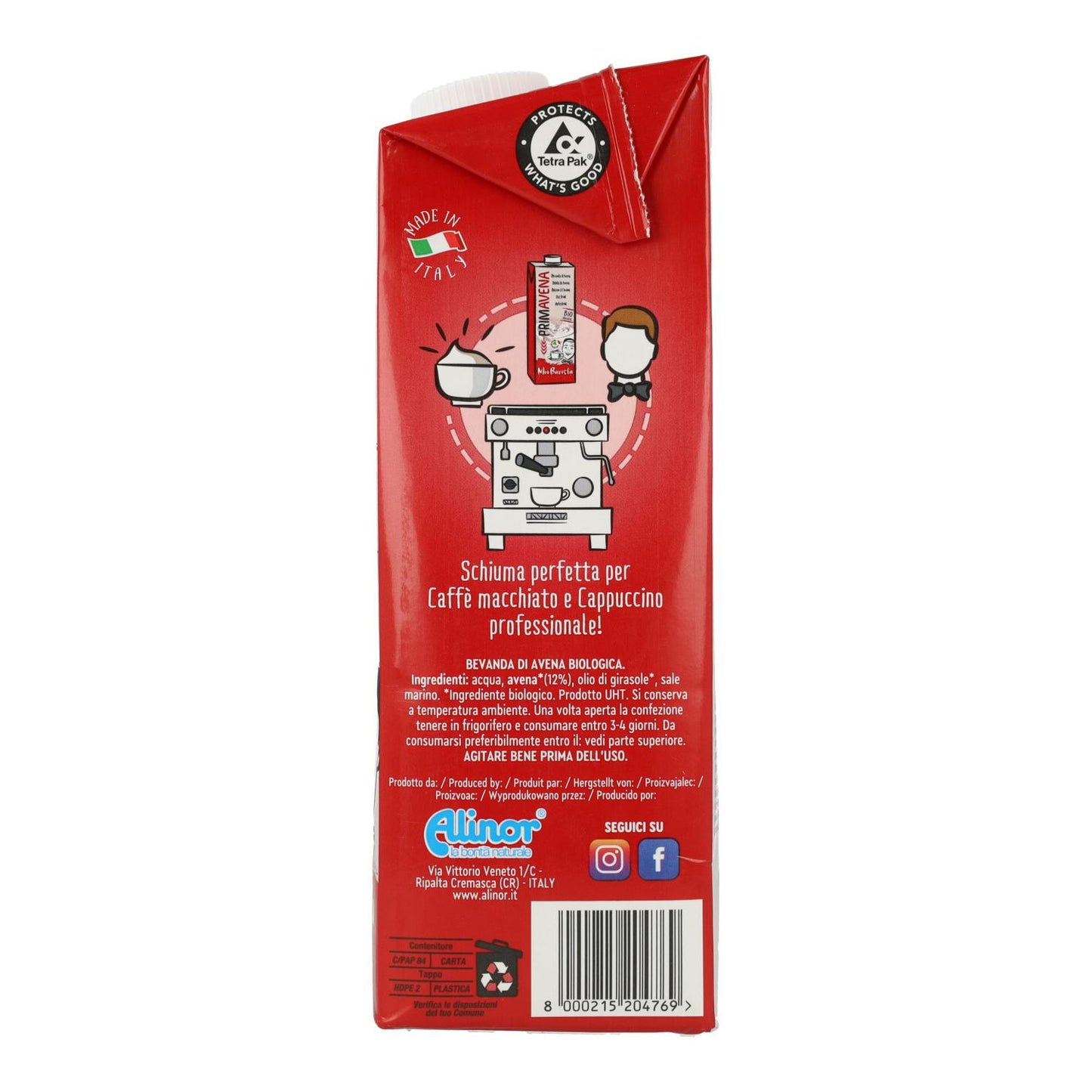 Bebida de Avena mio Barista BIO Primavena 1 L