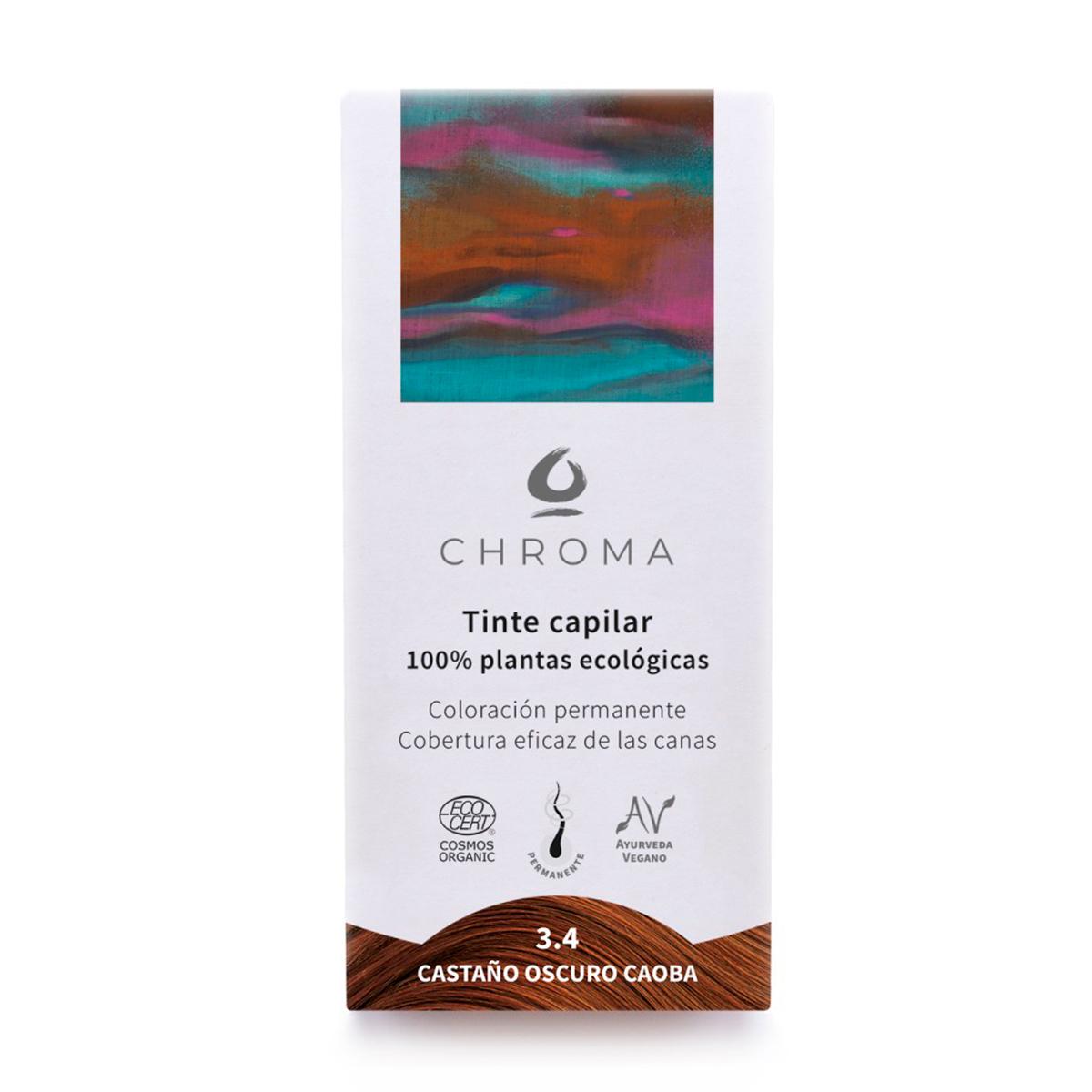 Tinte capilar 3.4 castaño oscuro caoba Chroma tintes 100 g