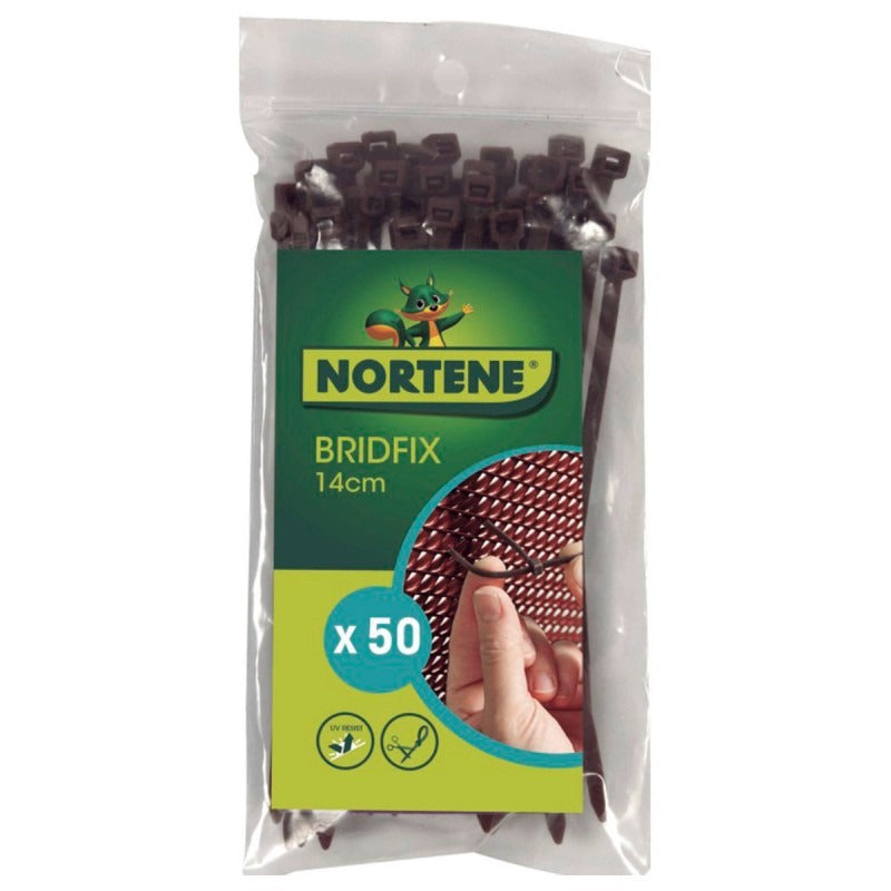Bridas de sujeción marrón Bridfix 50 ud Nortene