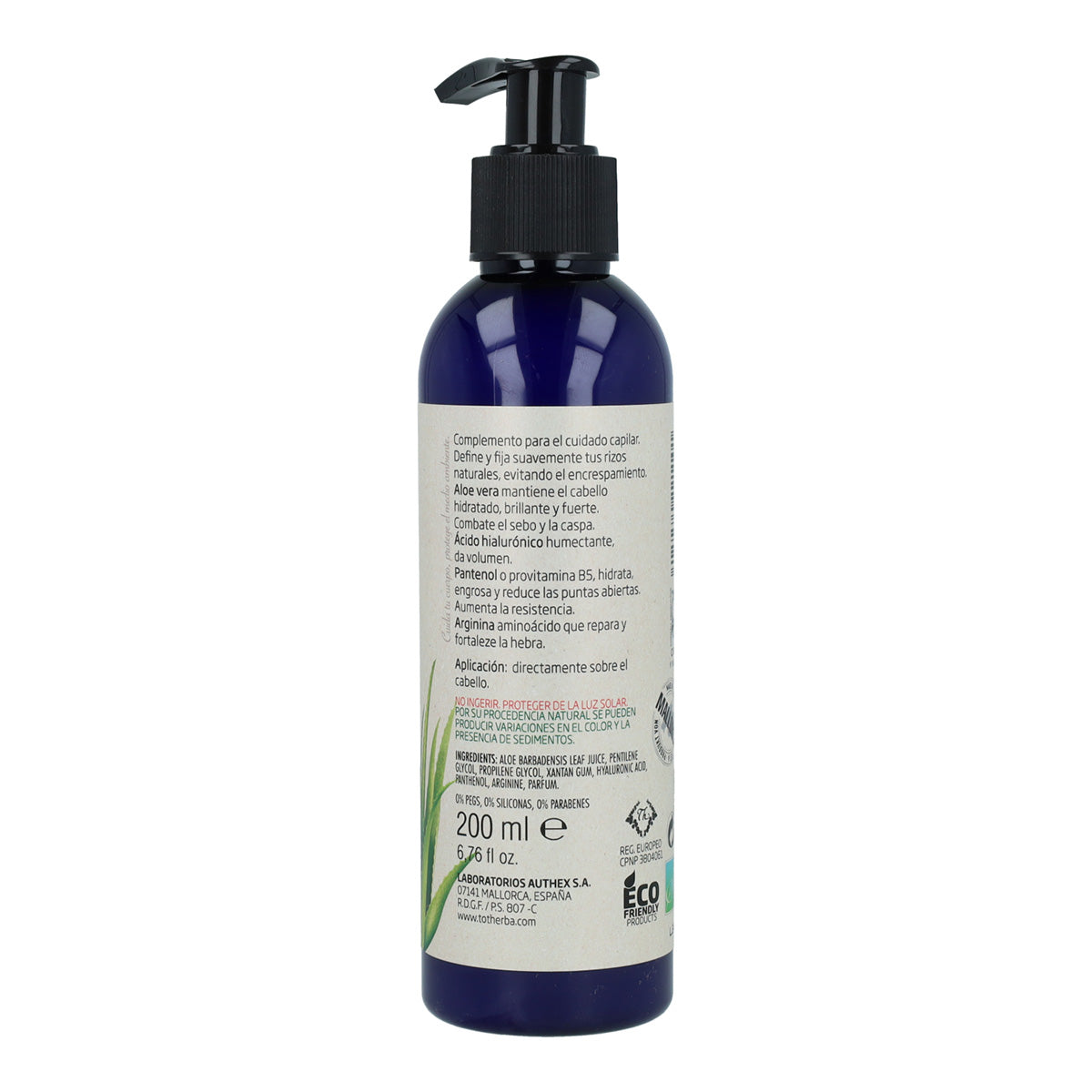 Gel spray definidor de rizos 96% Aloe vera Tot Herba 200 ml