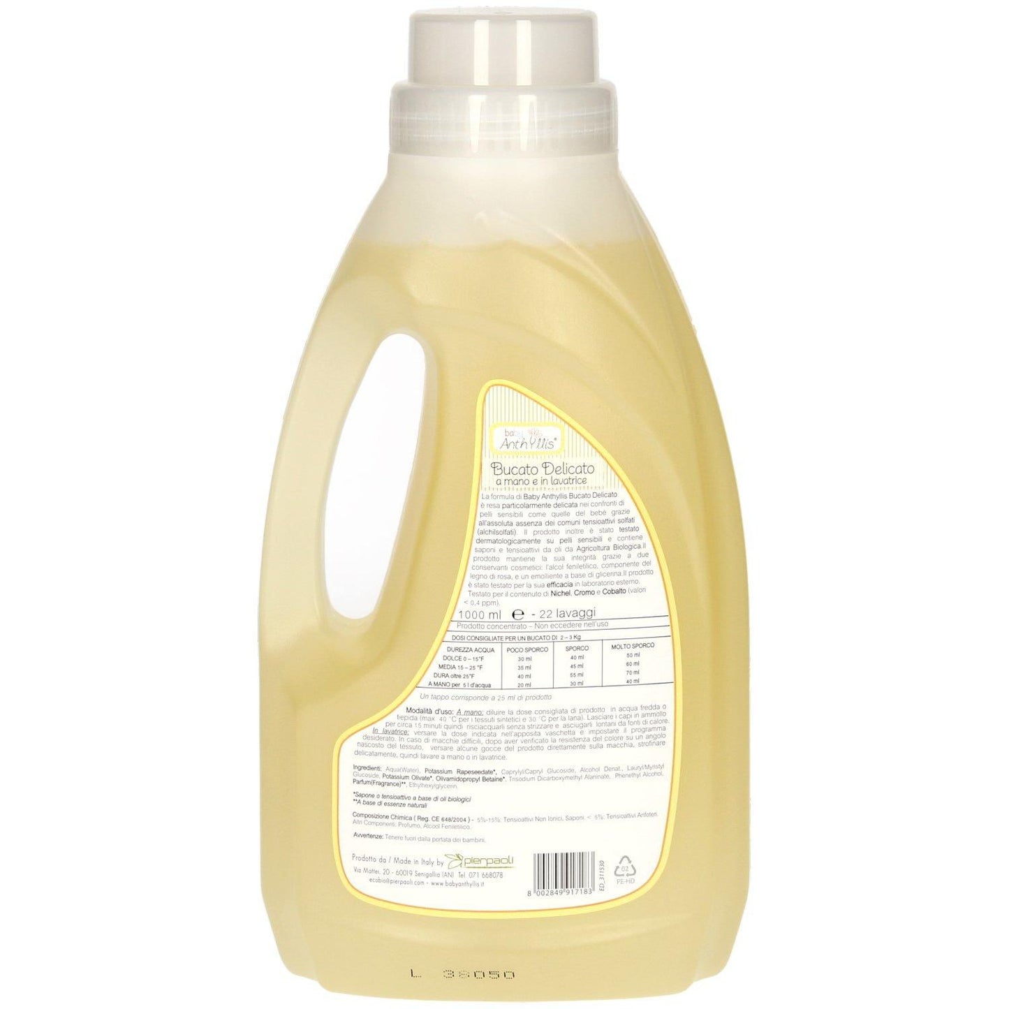 Detergente BIO bebés prendas delicadas Anthyllis Baby 1 L