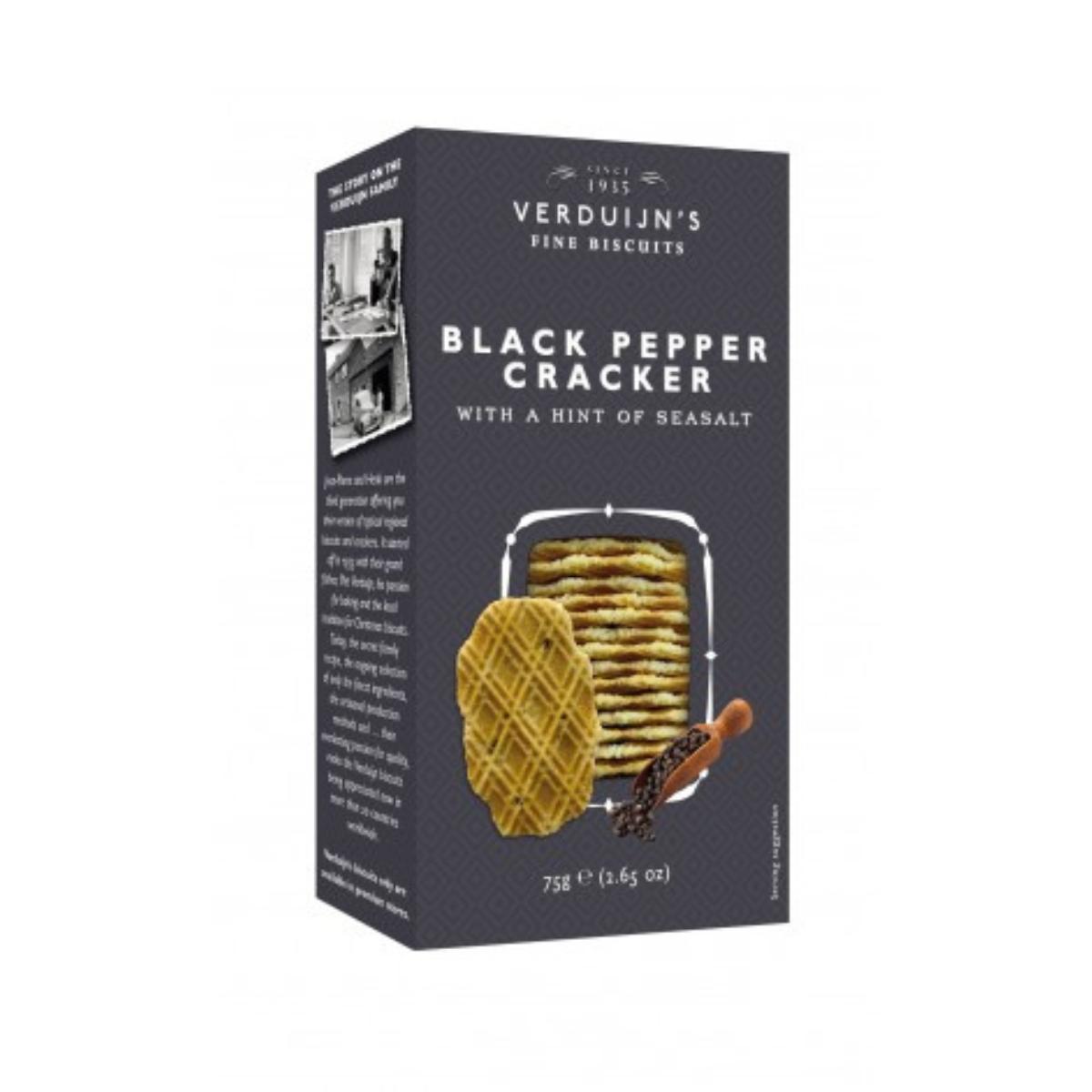 Crackers con pimienta negra y sal Verduijn's 75g