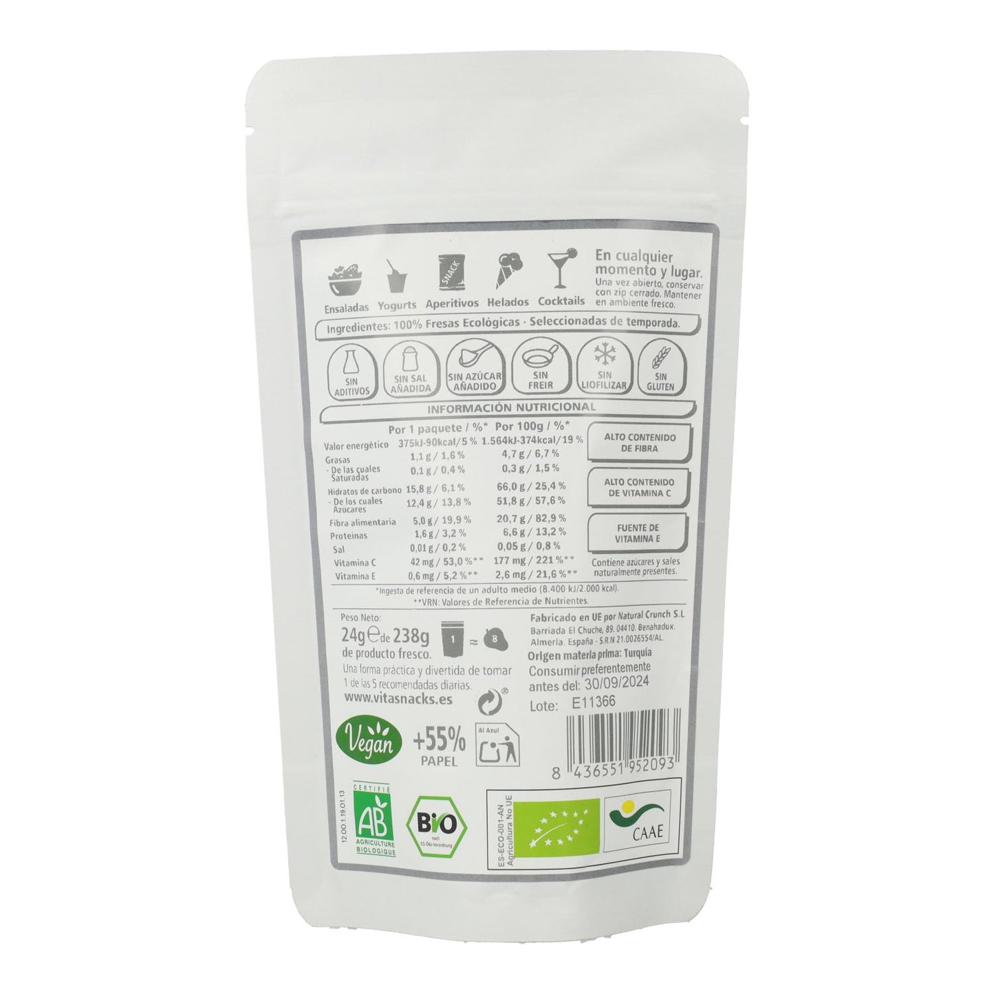 Fresa Crujiente VitaSnack 24 g