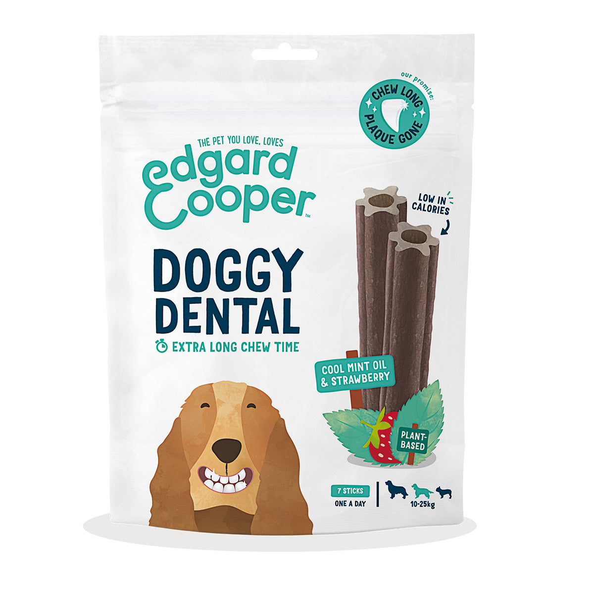 Doggy Dental para Perros Medianos Menta y fresa Edgard Cooper 7 sticks