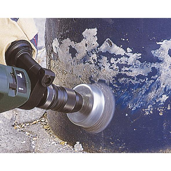 Cepillo metálico de copa para taladro vástago hexagonal 1/ 4" (6,35 mm) Ø 75 mm