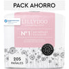Pack ahorro Pañales LILLYDOO, Talla 1, 2-5 Kg, 205 uds