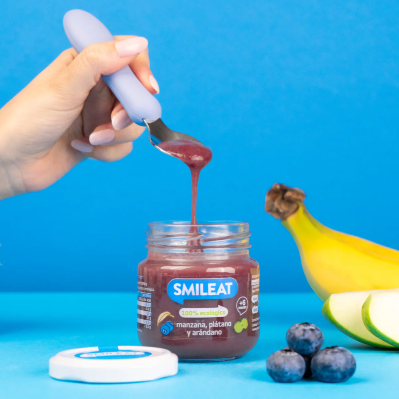 Tarrito de Manzana, Plátano y Arándono BIO +6 meses Smileat 130g