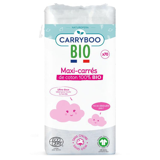 CARRYBOO - Maxi-Cuadrados de Algodón 100% Bio x70
