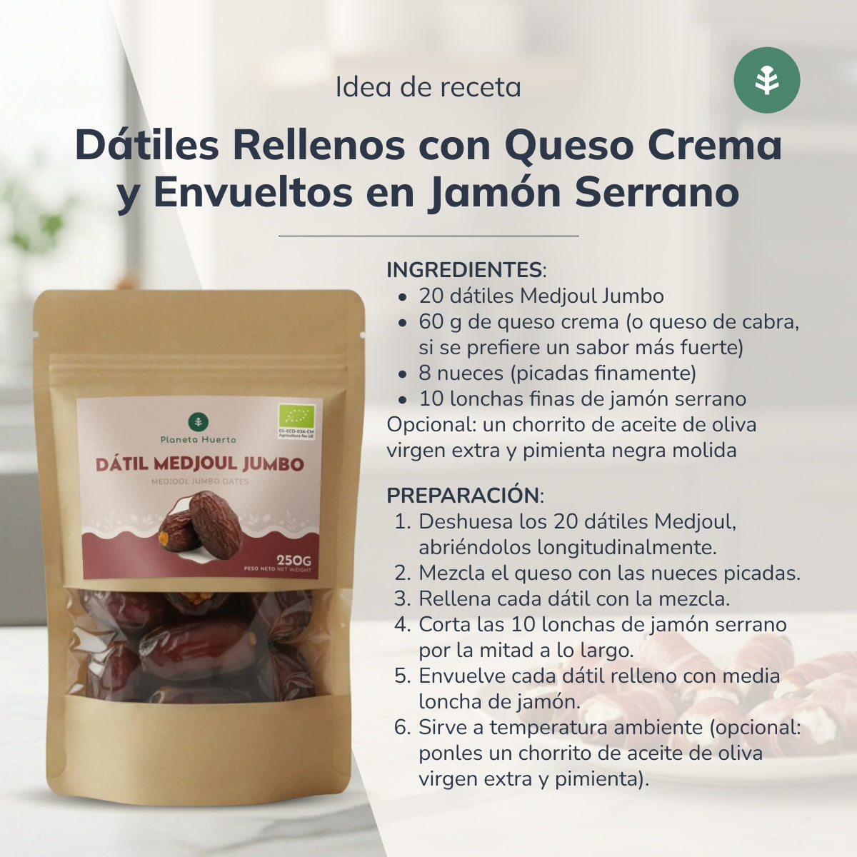 Dátil medjoul jumbo ECO Planeta Huerto 1 kg