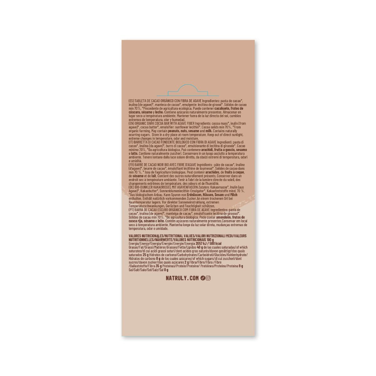 Tableta Chocolicious BIO chocolate negro Natruly 85 g