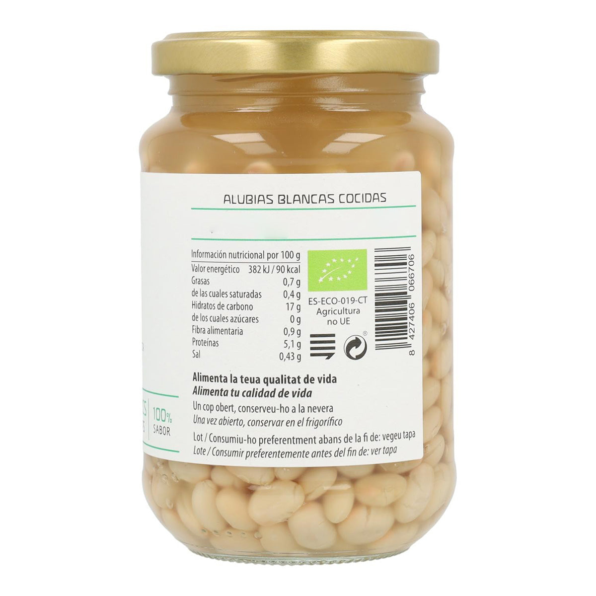 Alubias blancas cocidas ECO, Cal Valls, 700 g