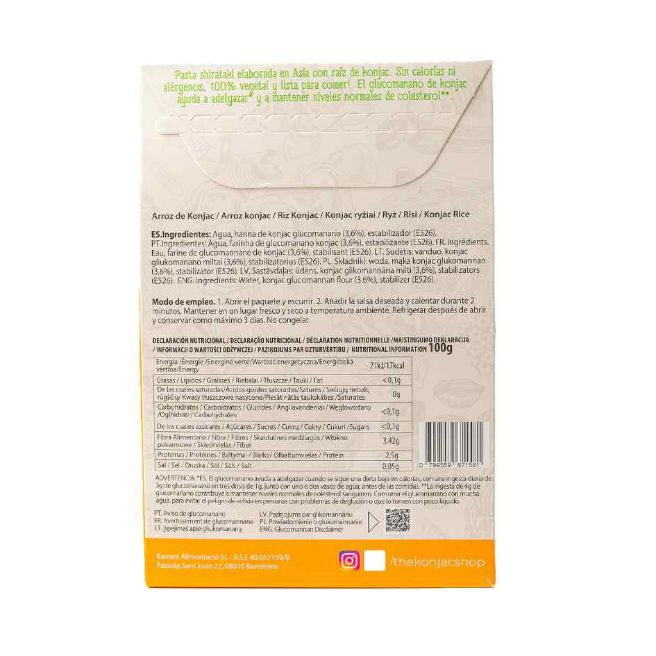 Arroz de konjac The Konjac Shop 270g