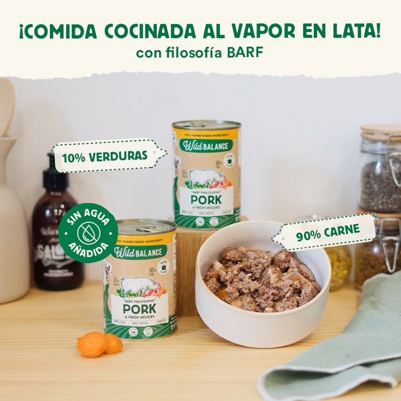 Pack Cerdo y verduras BARF para perros 6x400 g Wild Balance