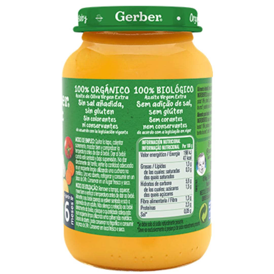 Tarrito de puré ecológico para bebés de Hortalizas con Ternera Gerber 190 g