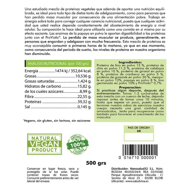 Mezcla de Proteinas Veganas Salud Viva, 250g
