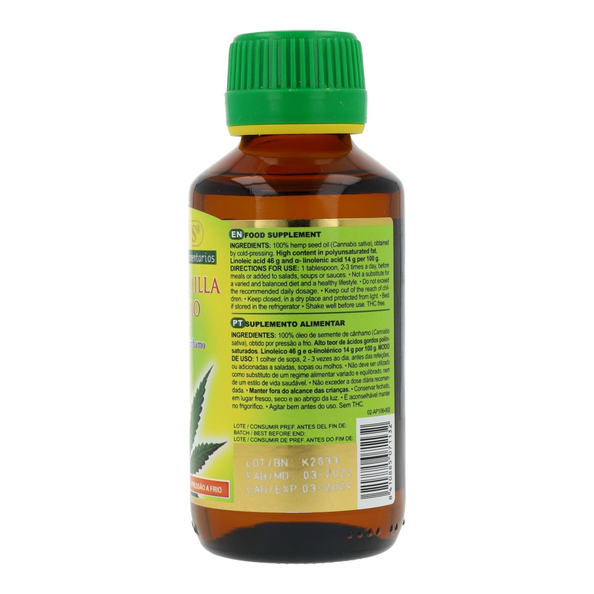 Aceite puro de semilla de cáñamo Marnys 125 ml