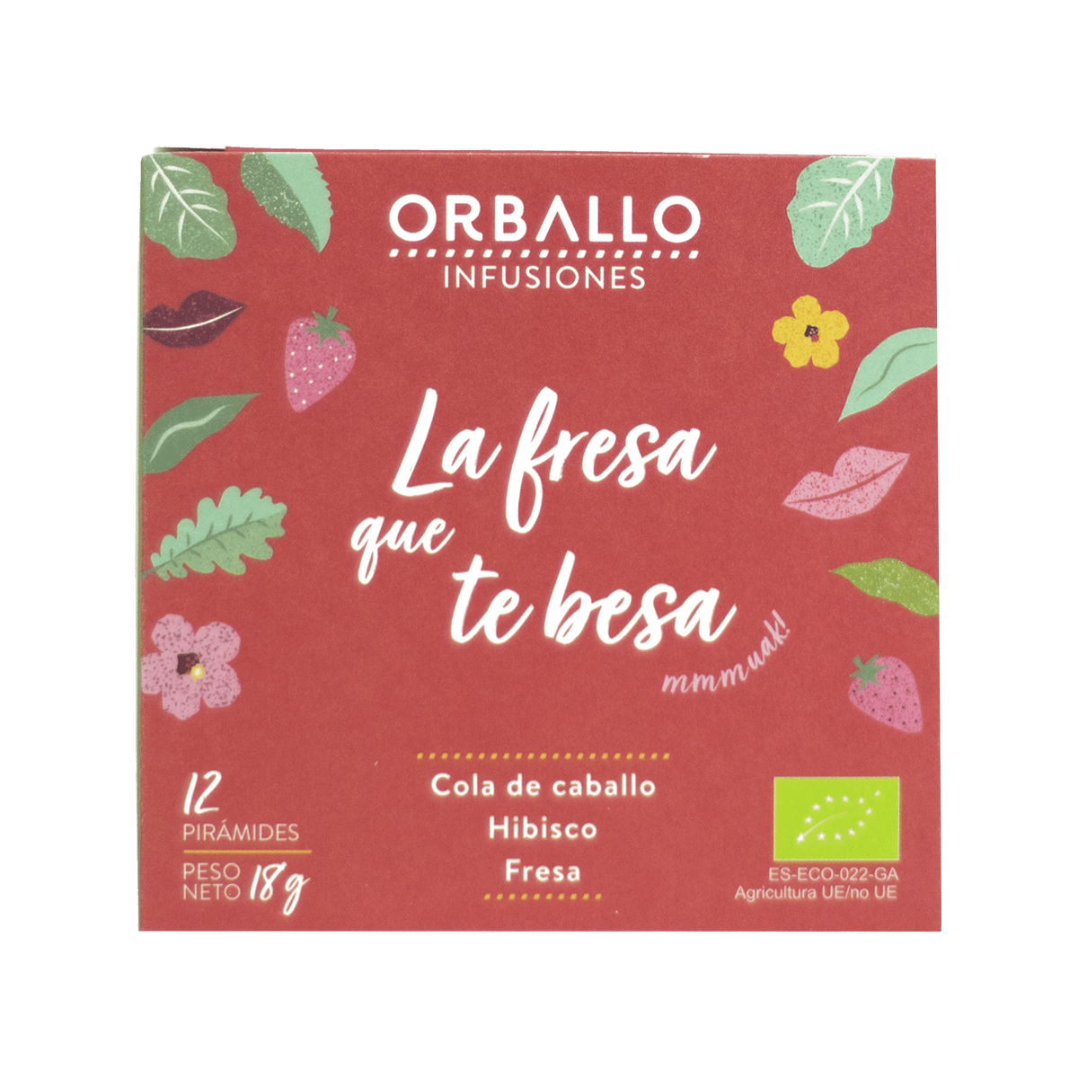 Infusión "la fresa que te besa" Bio orballo 15 pirámides