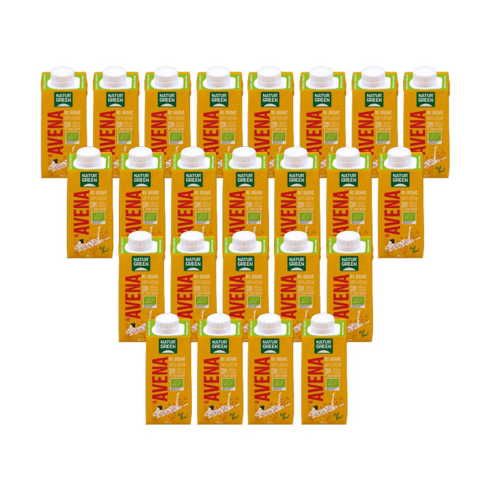 Pack 24 uds de Bebida de Avena sin azúcares añadidos Bio NaturGreen 200 ml