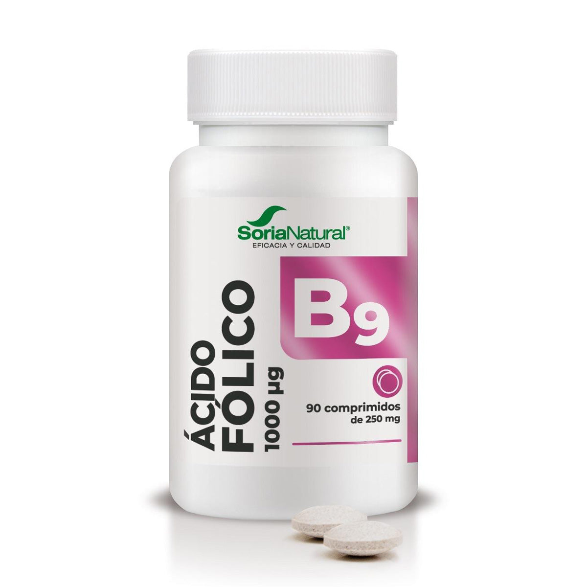 Ácido fólico liberación sostenida, Soria Natural, 90 comprimidos