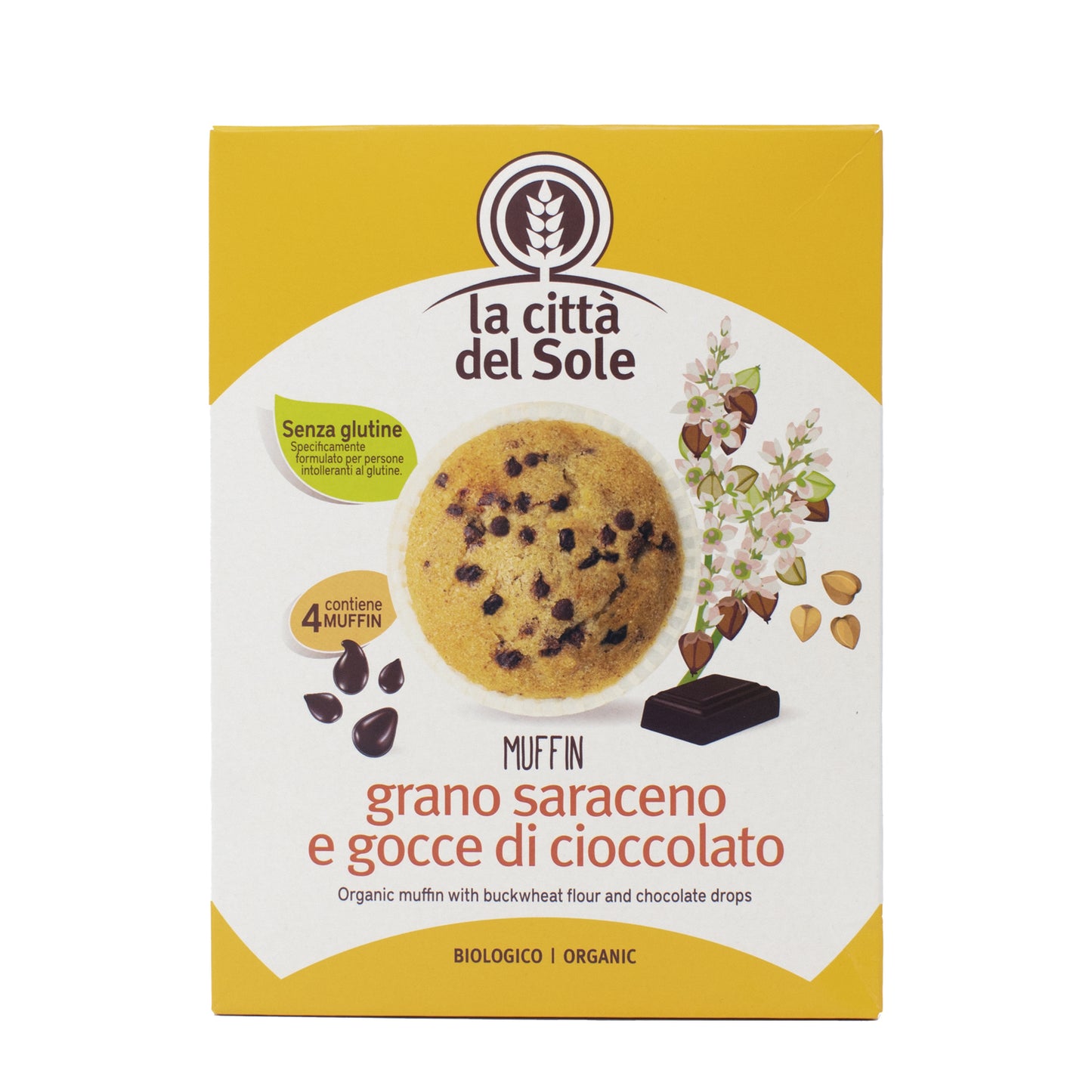 Magdalenas de trigo sarraceno chips choco, La Città del Sole, 4x45g