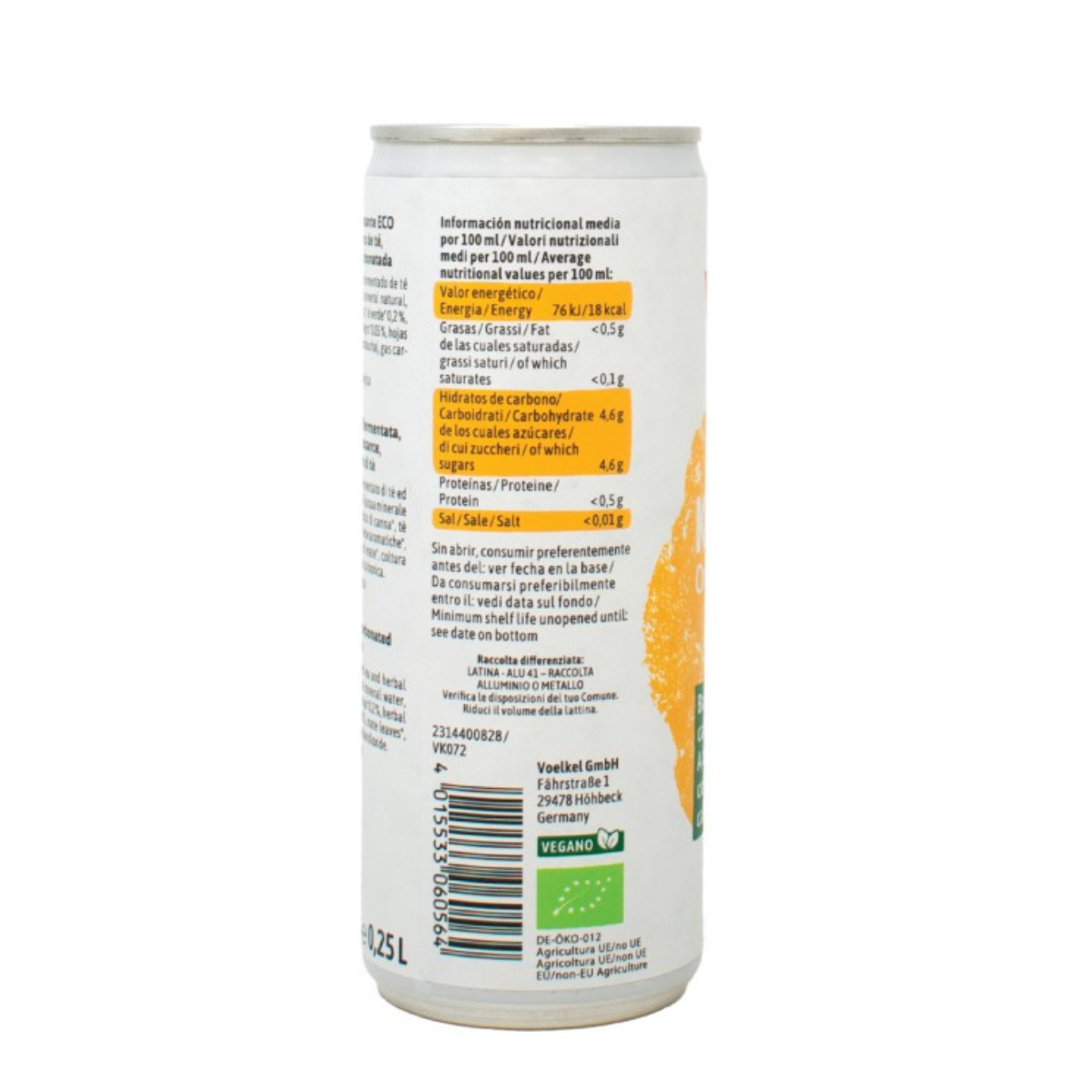Kombucha original BIO Voelkel lata 250 ml