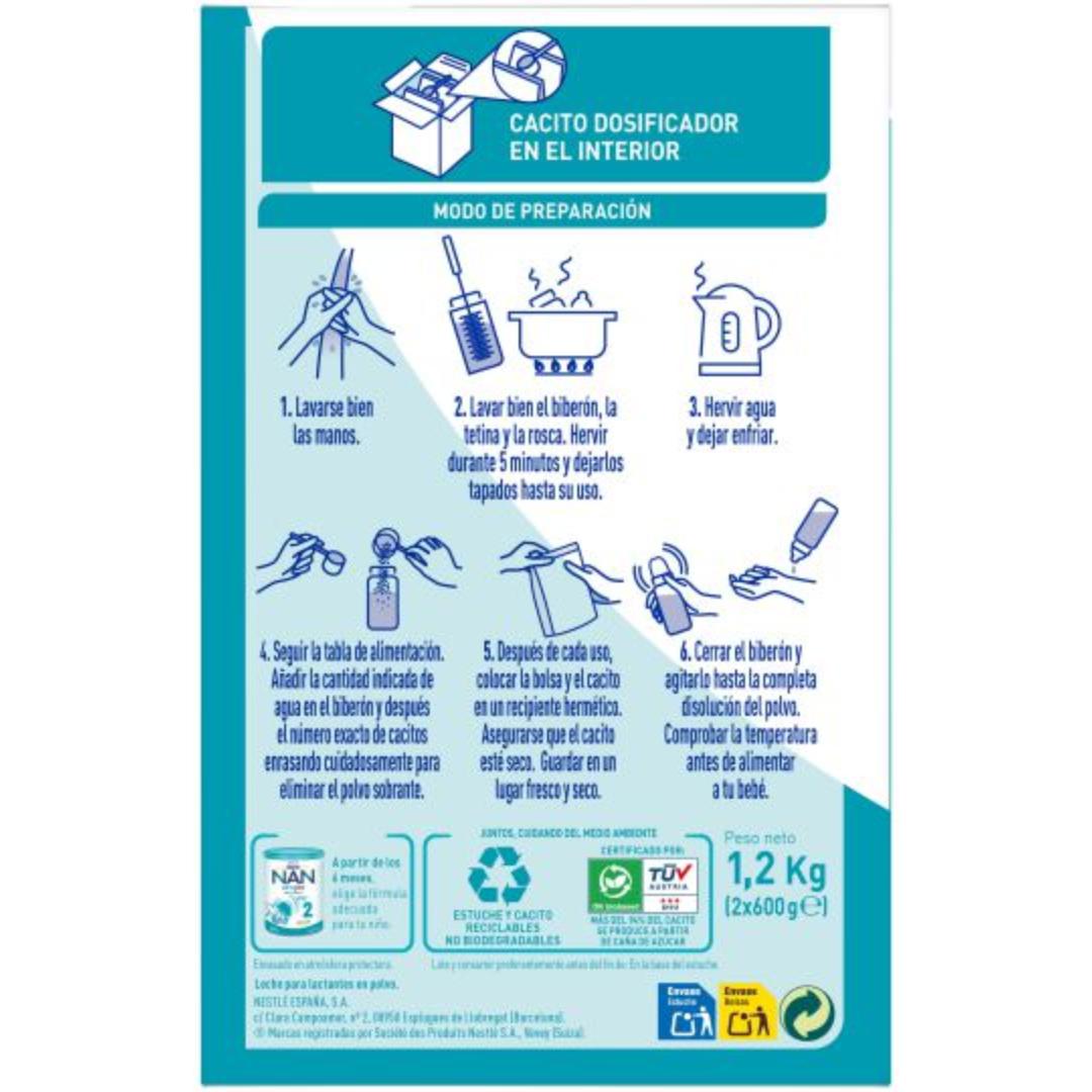 Nan Optipro 1 Leche de inicio desde el primer día Nestlé 1200 g