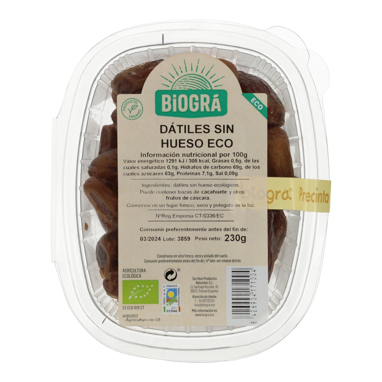 Dátiles Sin Hueso Biogra 230 g