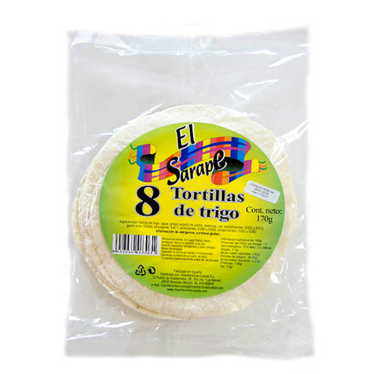 Tortillas de Trigo 15cm (8uds) (Formato Tienda) El Sarape 170g