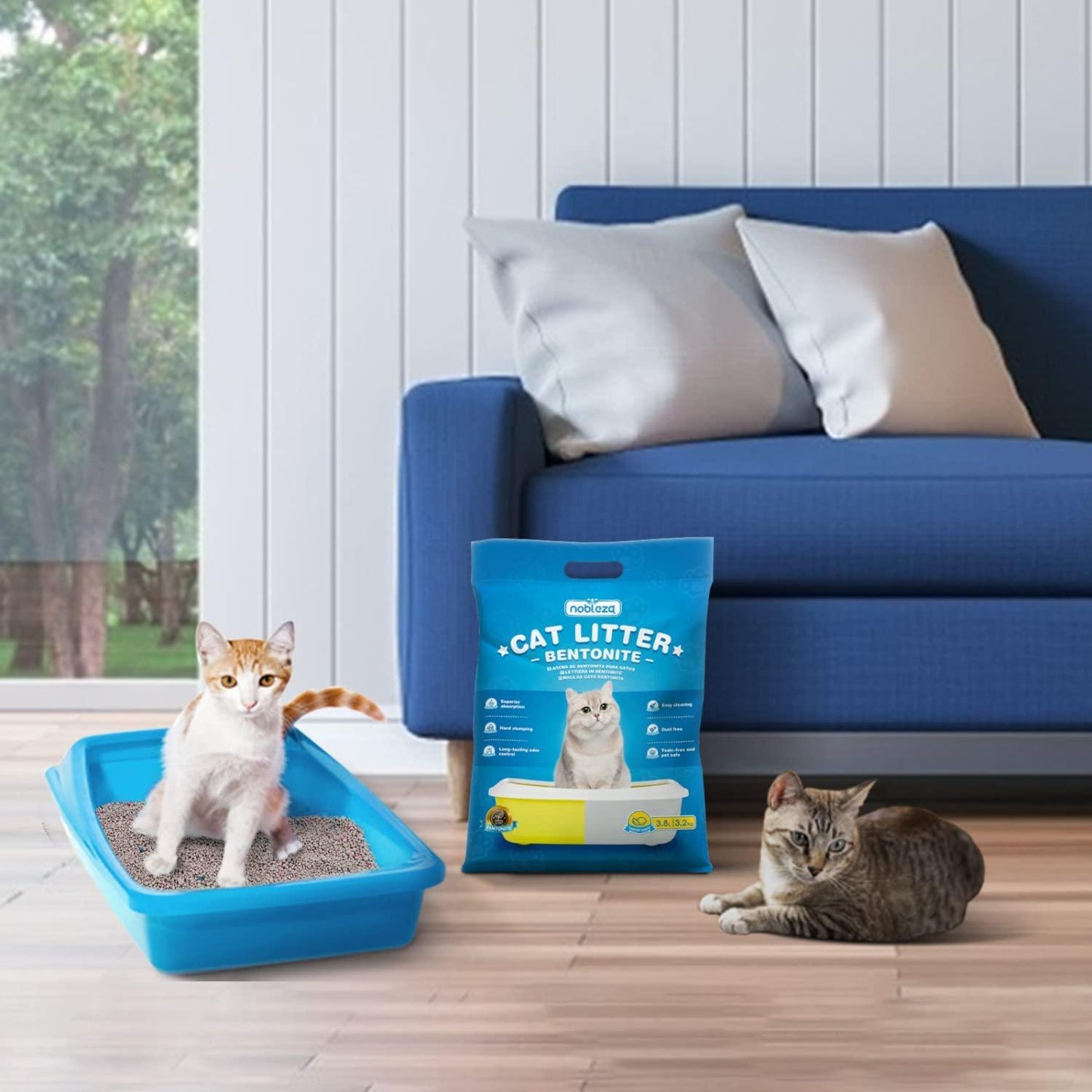 Arena aglomerante de bentonita para gatos aroma limón Nobleza 6 L