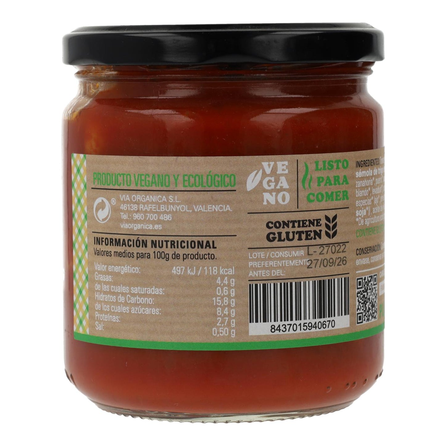 Tortellini Verduras Salsa Tomate 350 Gr Eco