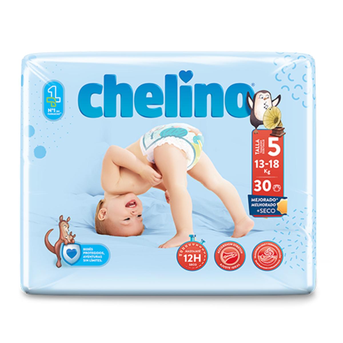 Pack 6 x Pañal T5 Pasitos (13-18Kg) 30 uds, Chelino