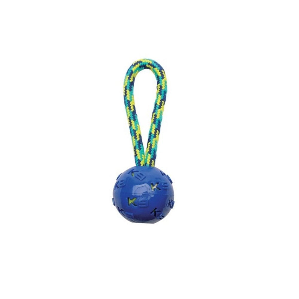 Zeus Fitness TPR Pelota y Cuerda Tug, 22cm