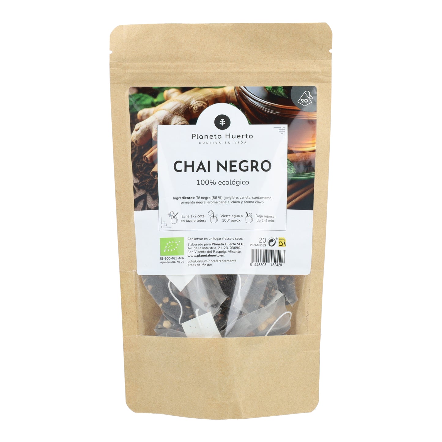Té Negro Chai tea ECO Planeta Huerto 20 pirámides