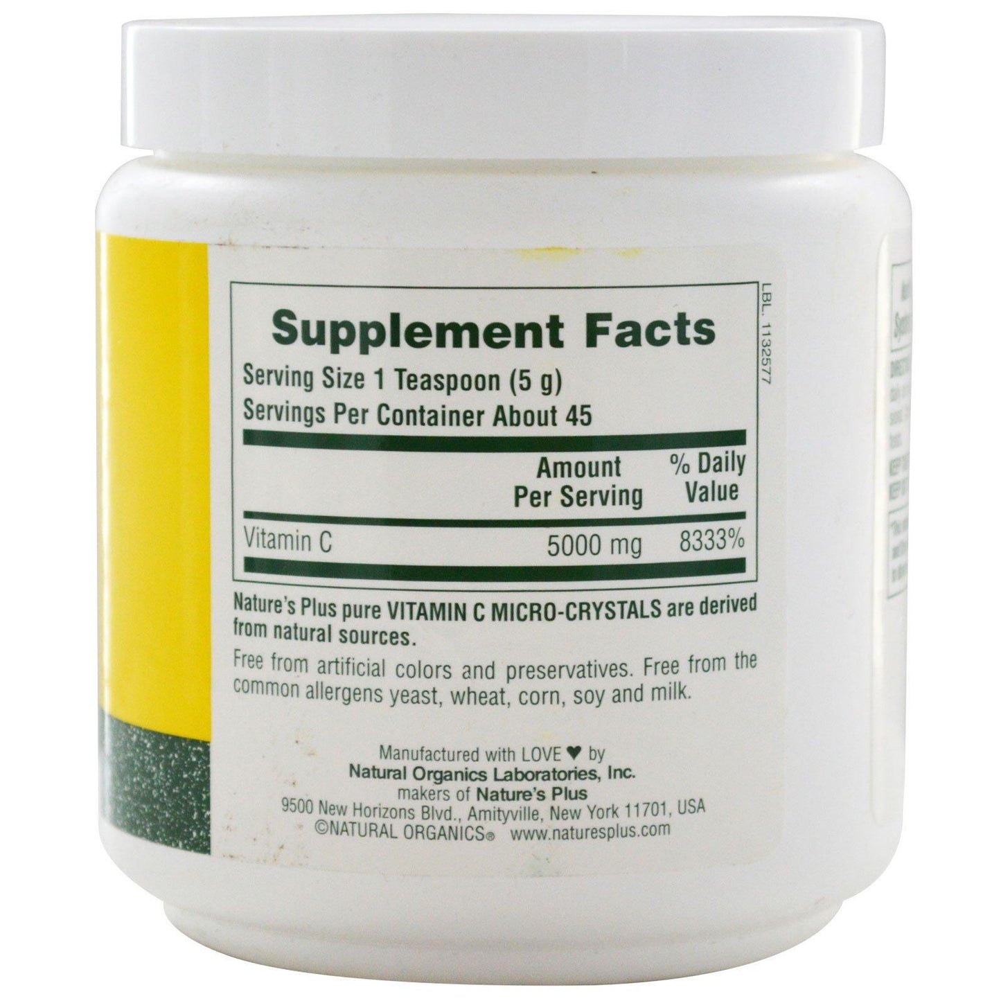 Vitamina C Microcristales 227 g Natures Plus