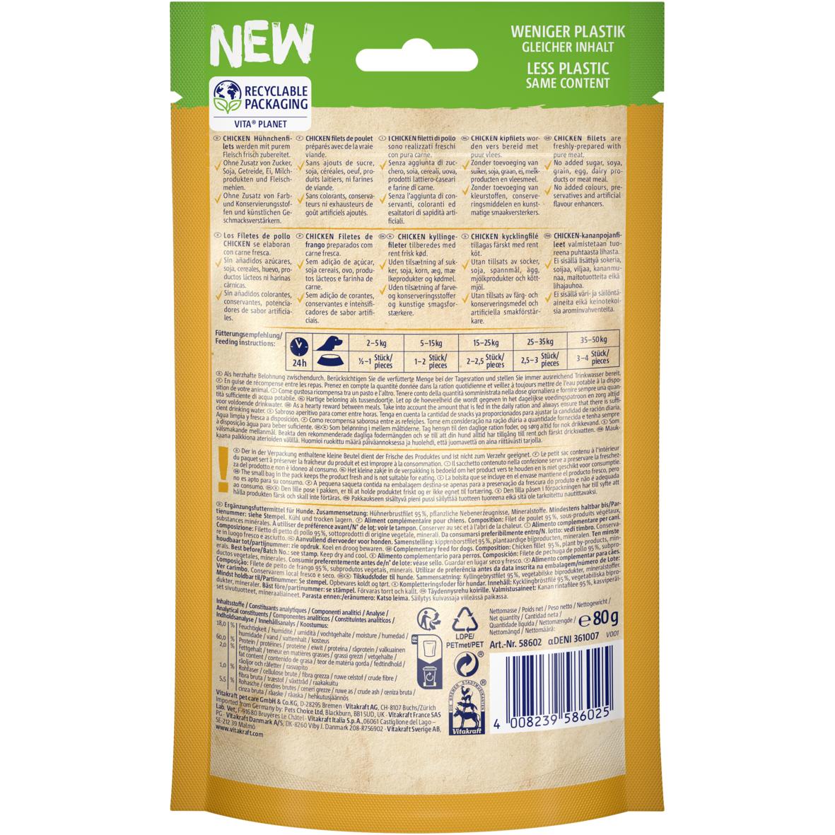 Vitakraft Snack Tiras de Pollo 80 g