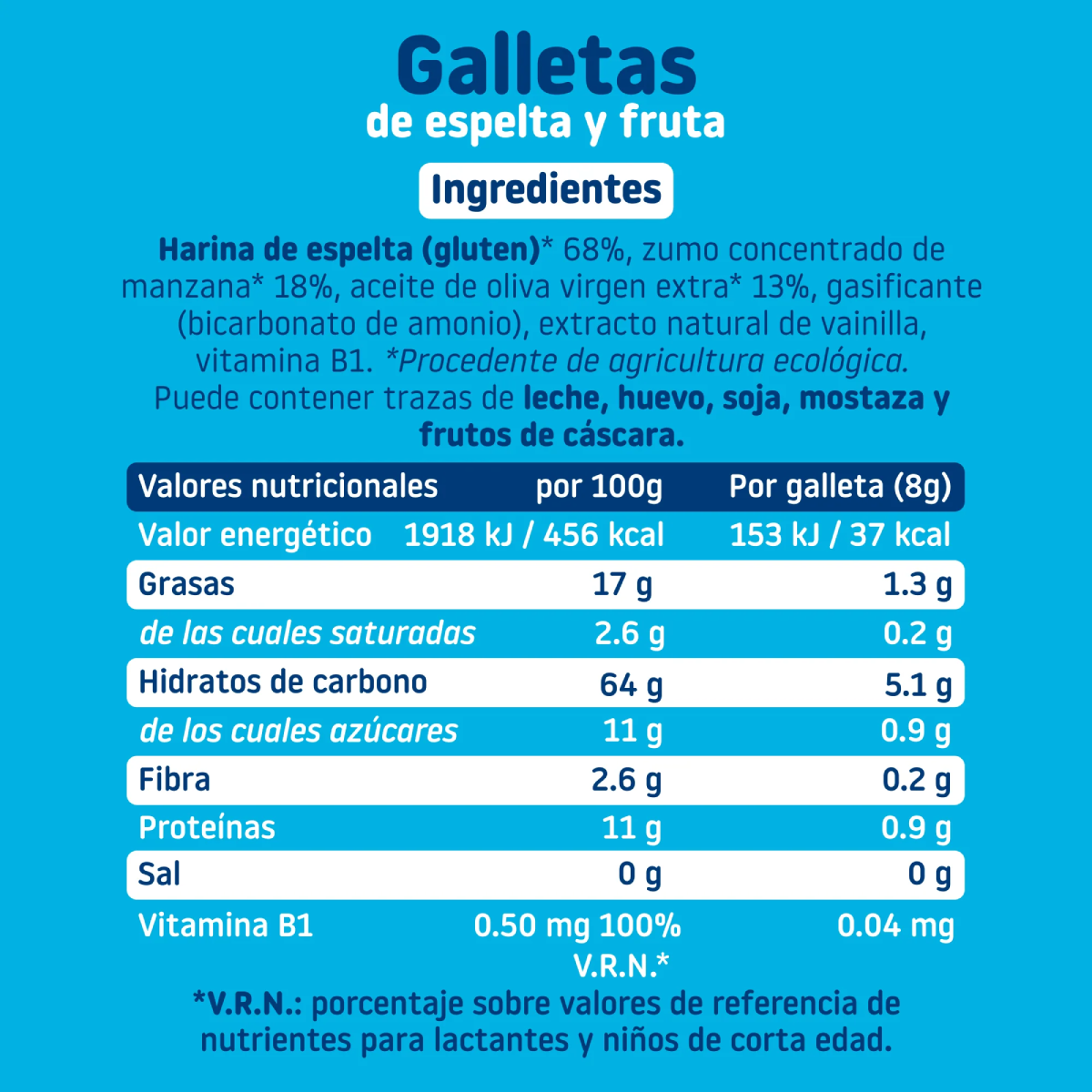 Galletas infantiles ECO de espelta con manzana Smileat, 220g