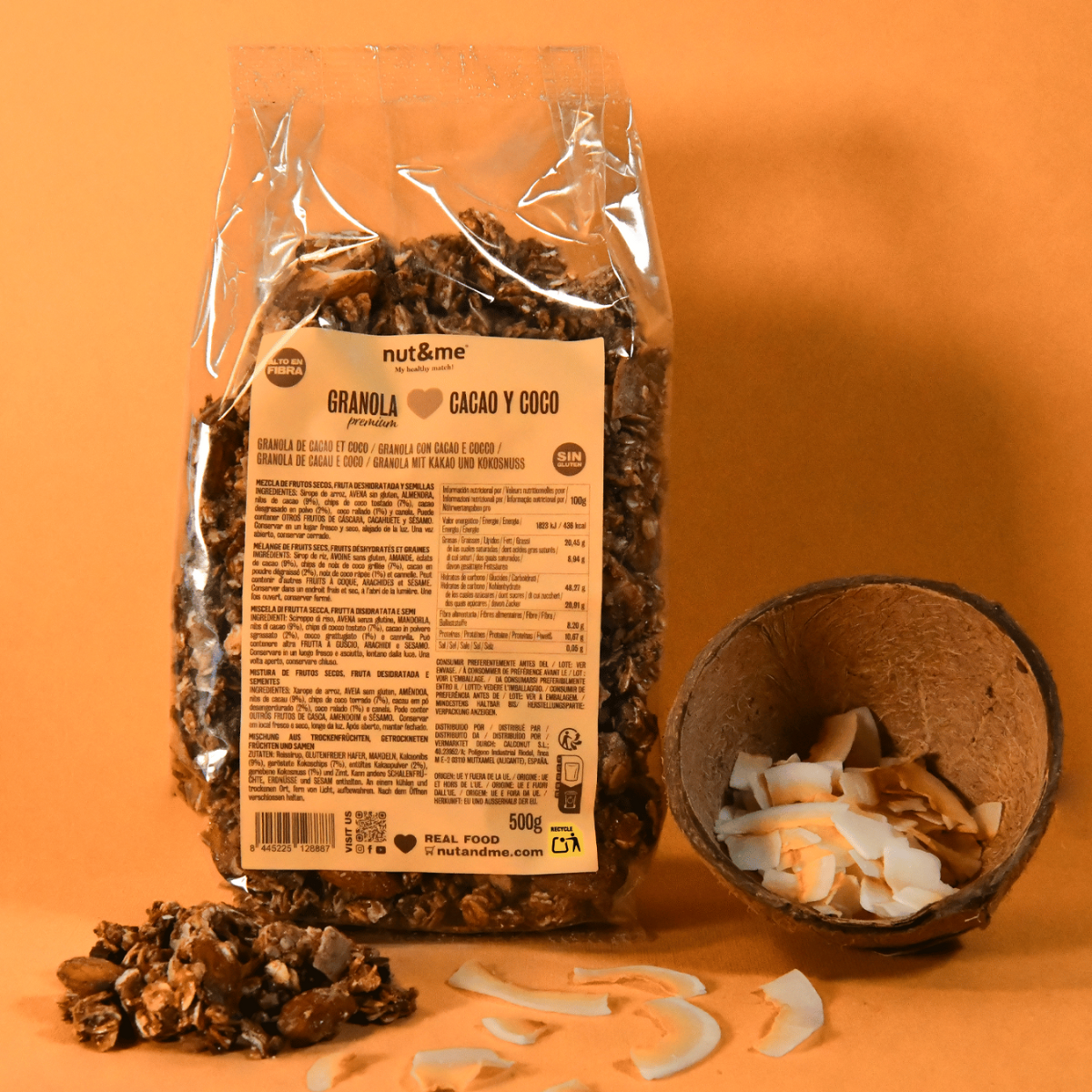 Granola con cacao y coco 500 g Nut&me