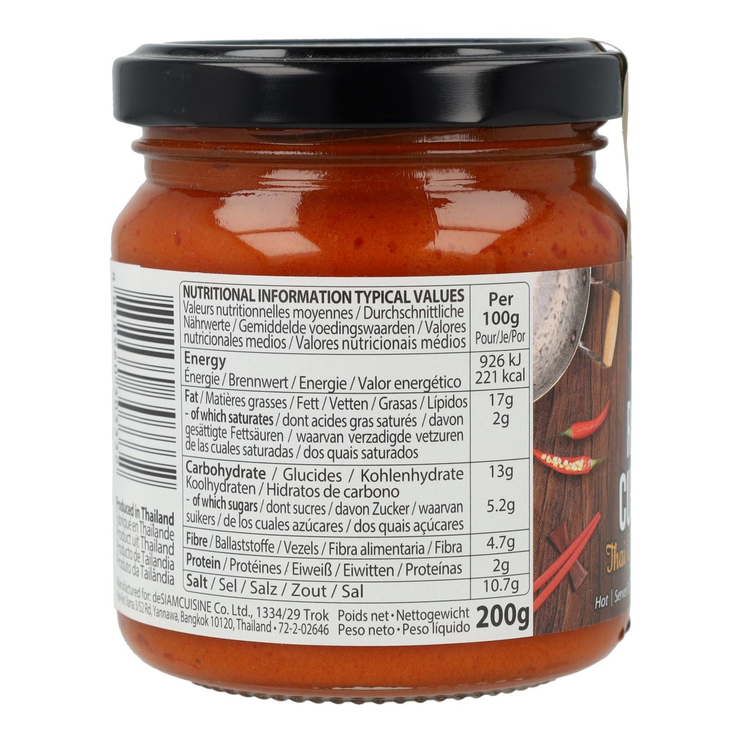 Pasta de Curry Rojo Picante frasco cristal Desiam 200 g
