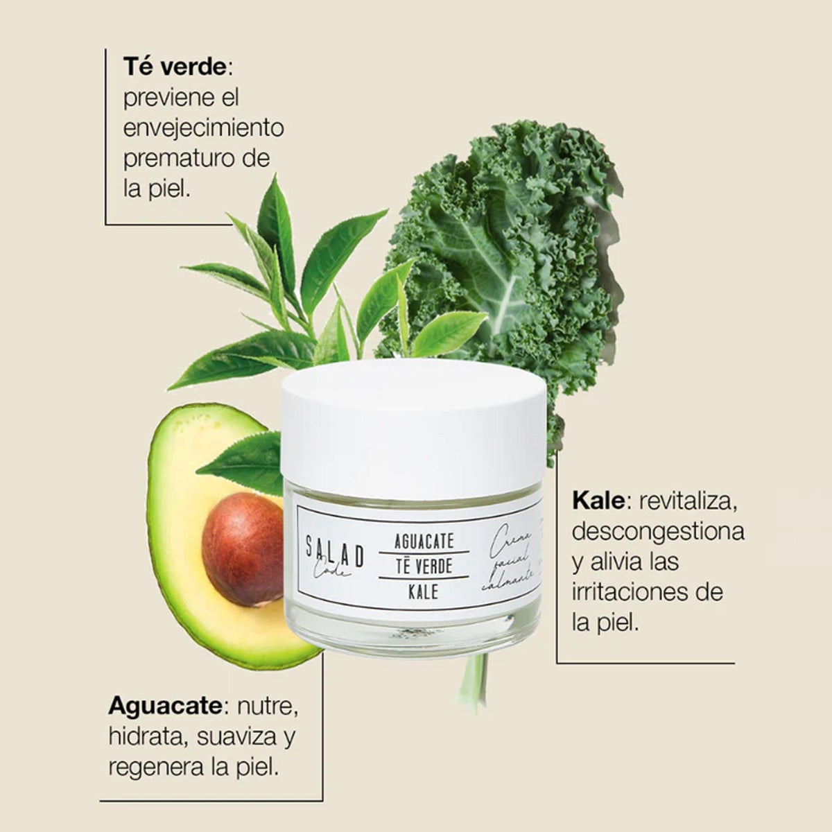 Crema Facial Hidratante Y Calmante, Salad Code