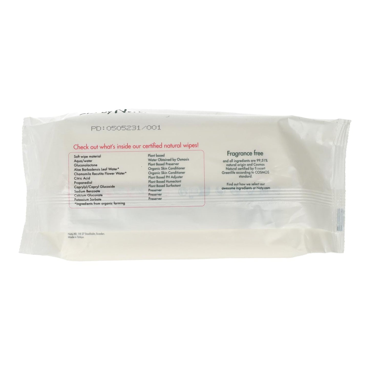 Toallitas con Aloe Vera Naty 56 uds