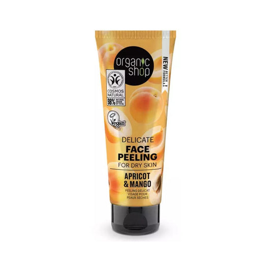 Peeling facial suave para piel seca albaricoque y mango, Organic Shop 75 ml