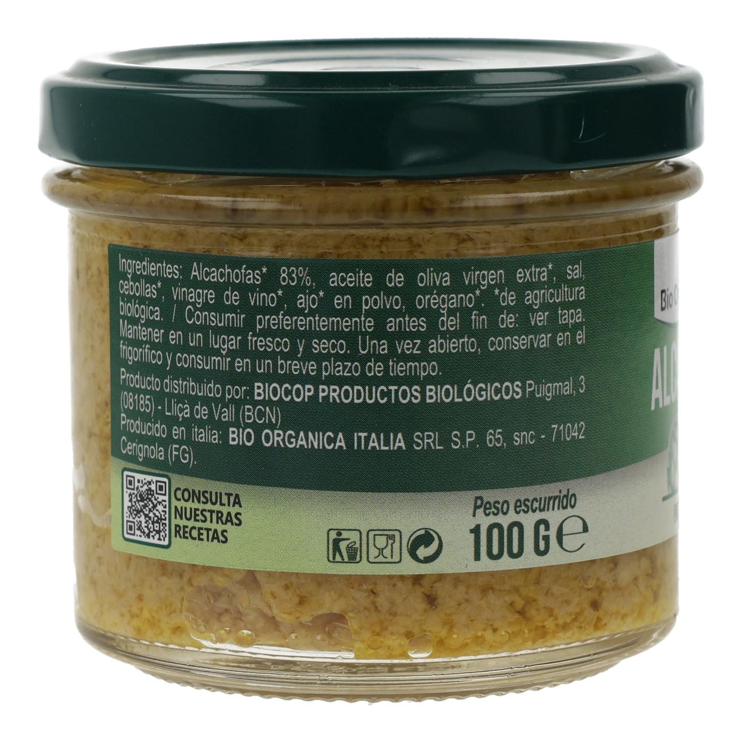 Paté de Alcachofas Bio Organica Italia 100 gr