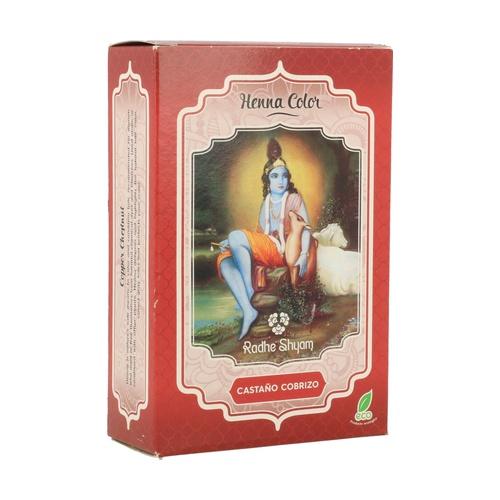 Tinte castaño cobrizo Henna en polvo Radhe Shyam 100 g