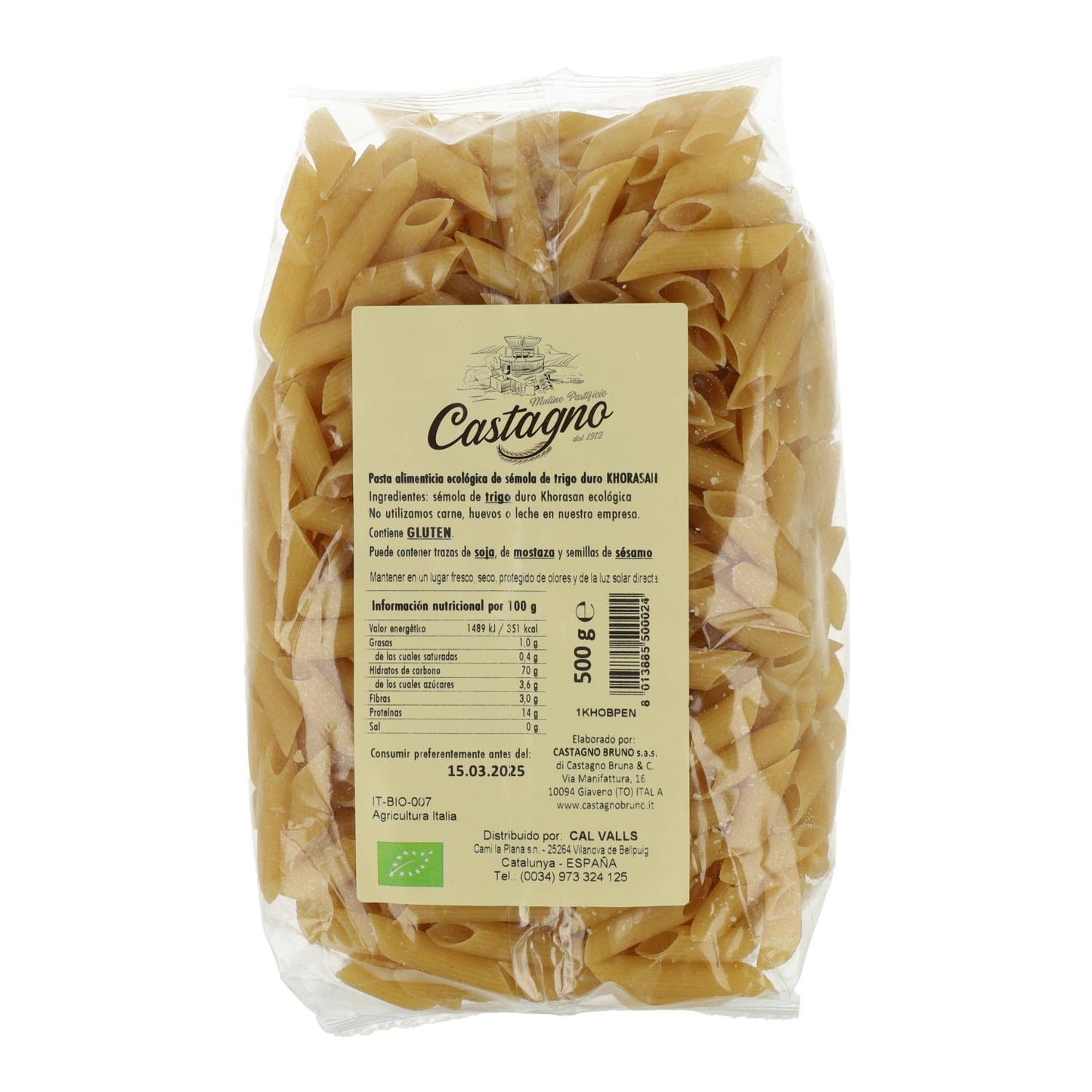 Macarrones Kamut ECO Castagno 500 g